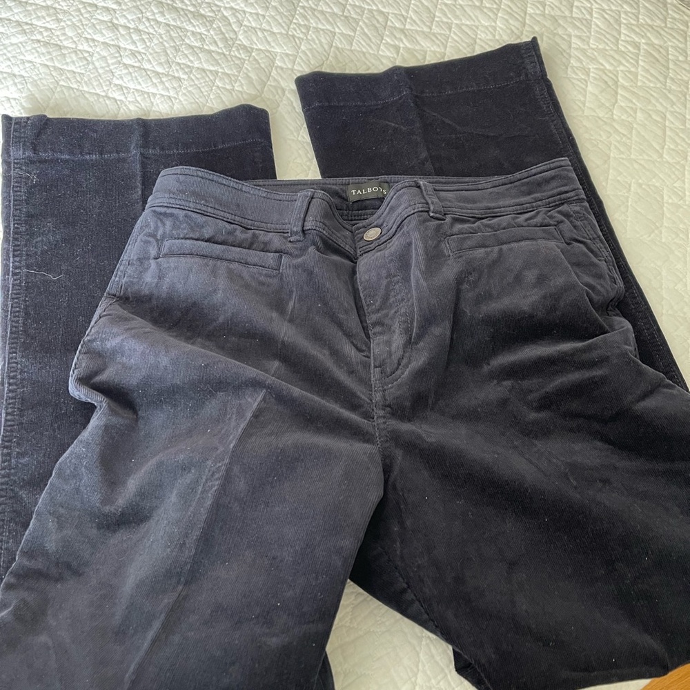 Talbots Classic Navy Corduroy Trousers